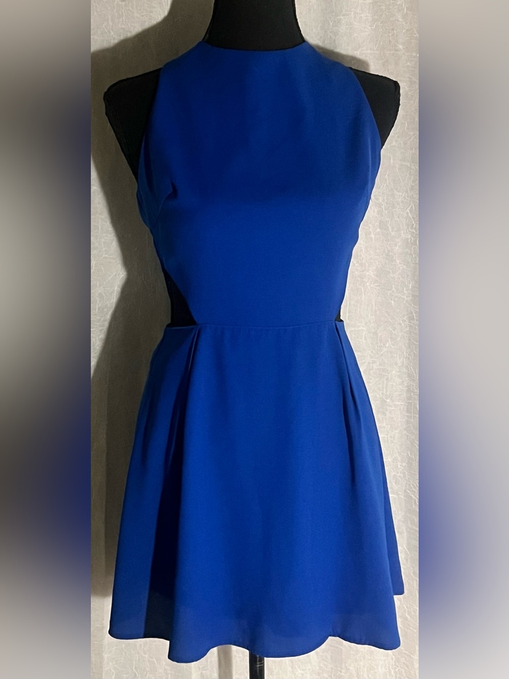 Forever 21 Cobalt Blue Halter mini Dress with side cutouts